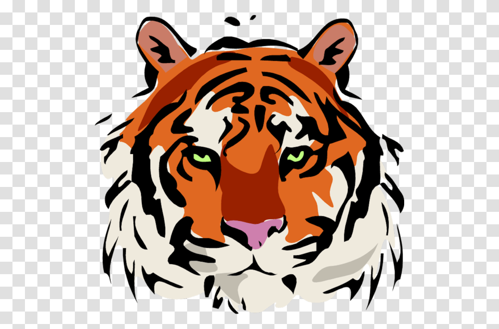 Tiger Head Monroe Elementary School Riverside, Wildlife, Animal, Mammal, Lion Transparent Png