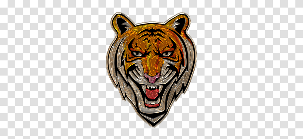 Tiger Head Plastic Art, Logo, Emblem, Helmet Transparent Png