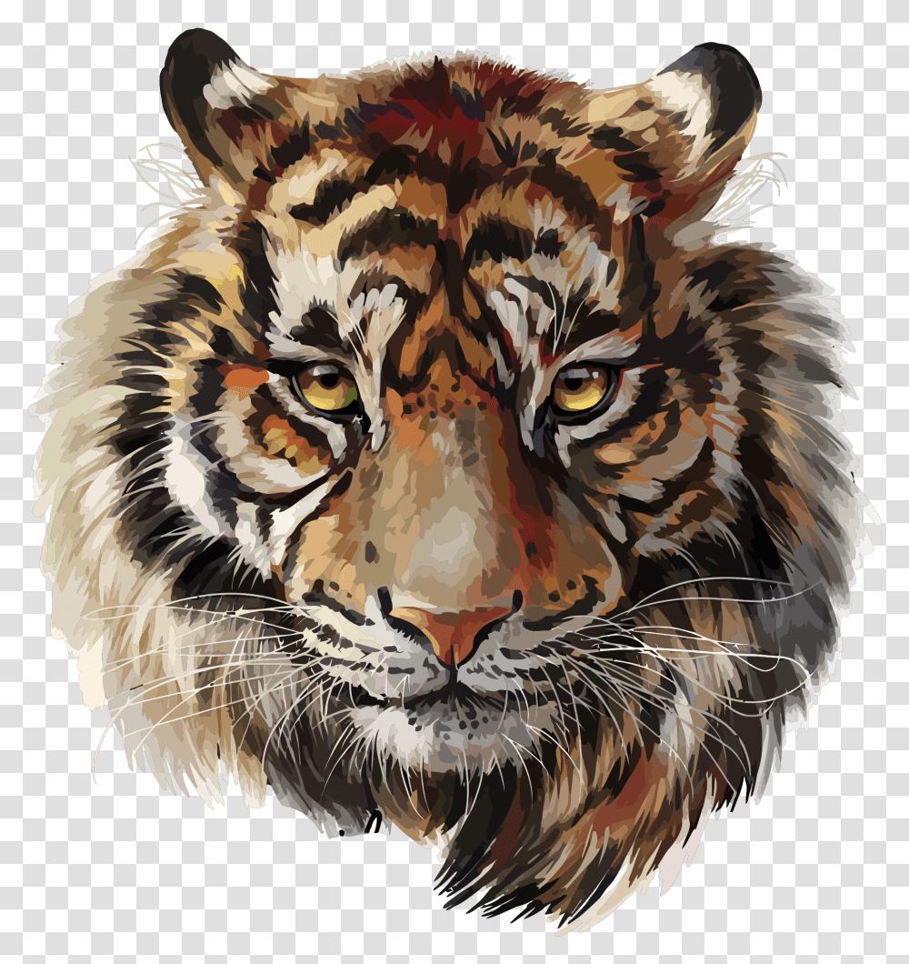Tiger Head Watercolor Painting Image Free Download Painting Tiger Watercolor, Chicken, Poultry, Fowl, Bird Transparent Png