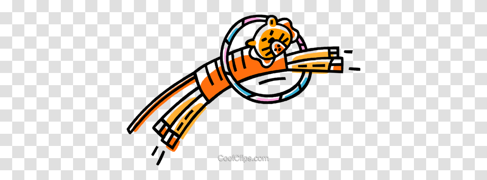 Tiger Jumping Through A Hoop Royalty Free Vector Clip Art, Musical Instrument, Brass Section, Horn, Trombone Transparent Png