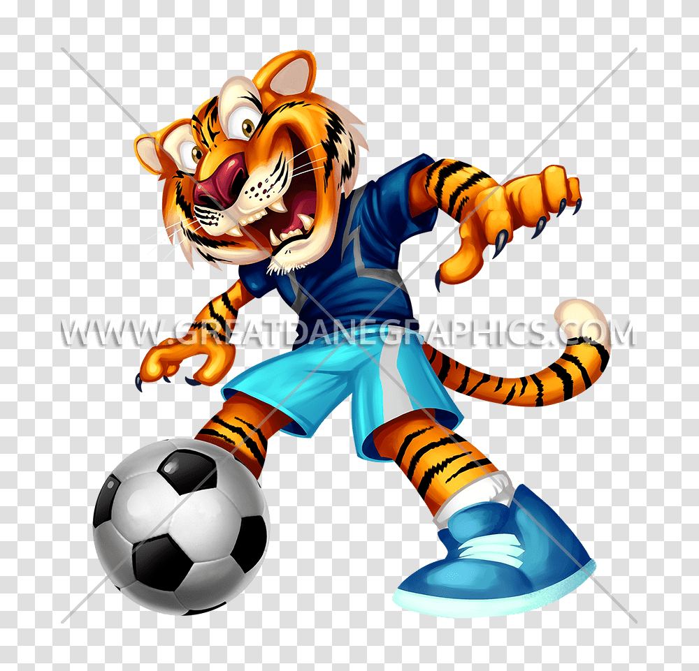 Tiger Kick Production Ready Artwork For T Shirt Printing, Soccer Ball, Football, Team Sport, Person Transparent Png