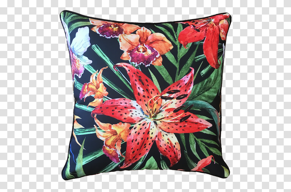 Tiger Lily Outdoor Cushions, Pillow, Painting Transparent Png