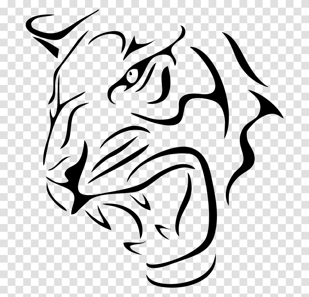 Tiger Lion Head Scary Auto Car Bumper Window Vinyl Tiger And Lion Stickers, Gray, World Of Warcraft Transparent Png