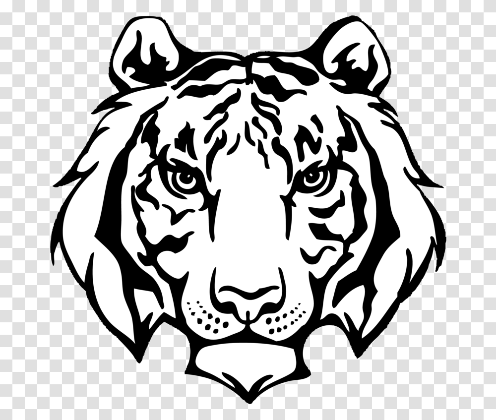 Tiger Logo Black And White 5 Tiger Black And White, Stencil Transparent Png