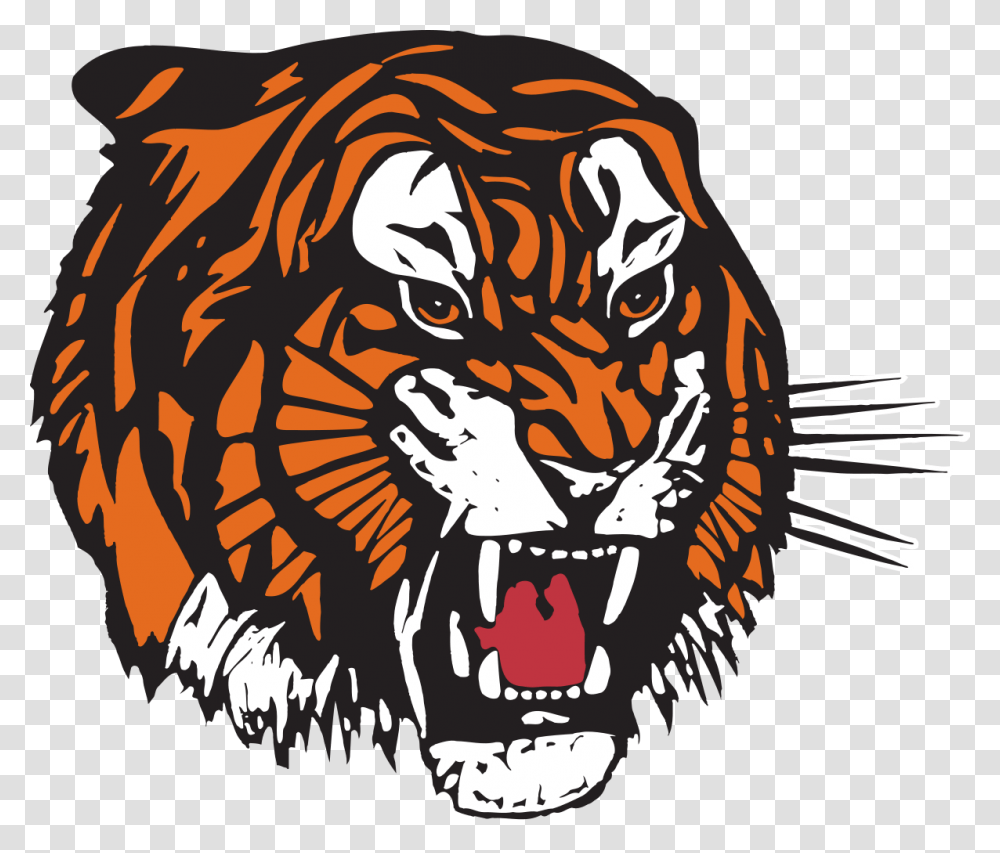 Tiger Medicine Hat Tigers Logo, Trademark, Wildlife, Mammal Transparent Png