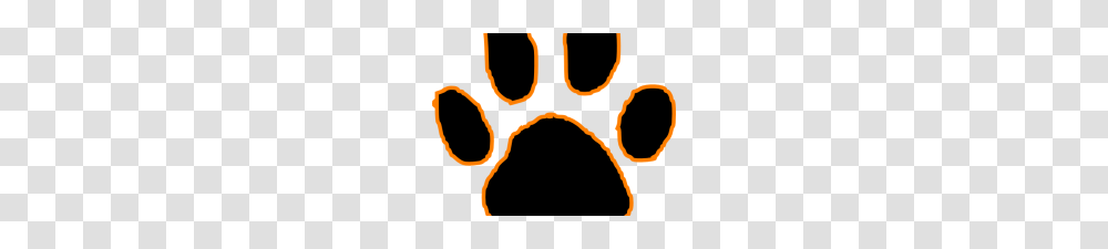 Tiger Paw Clipart Black Tiger Paw Print With Orange Outline Clip, Label, Pattern Transparent Png