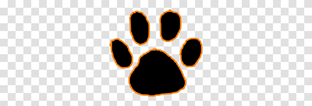 Tiger Paw Pictures Black Tiger Paw Print With Orange Outline, Coffee Cup, Amphibian, Wildlife Transparent Png