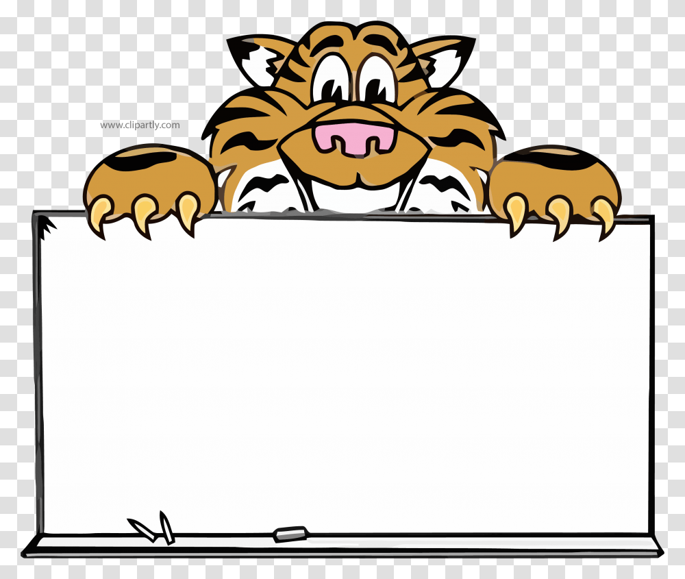 Tiger Peeking Clipart, White Board, Crowd, Screen Transparent Png