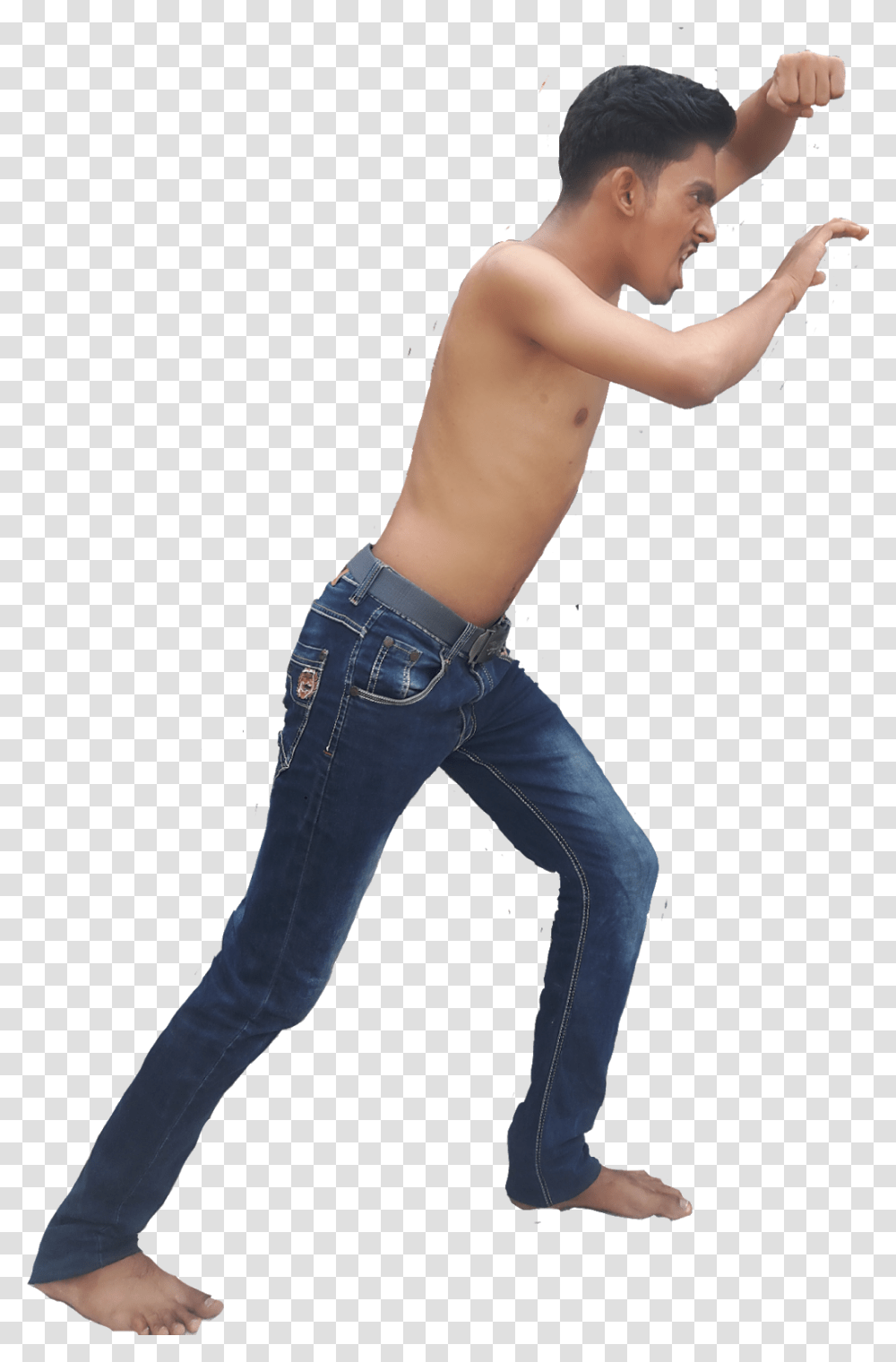 Tiger Photoediting Model Barechested, Pants, Apparel, Jeans Transparent Png