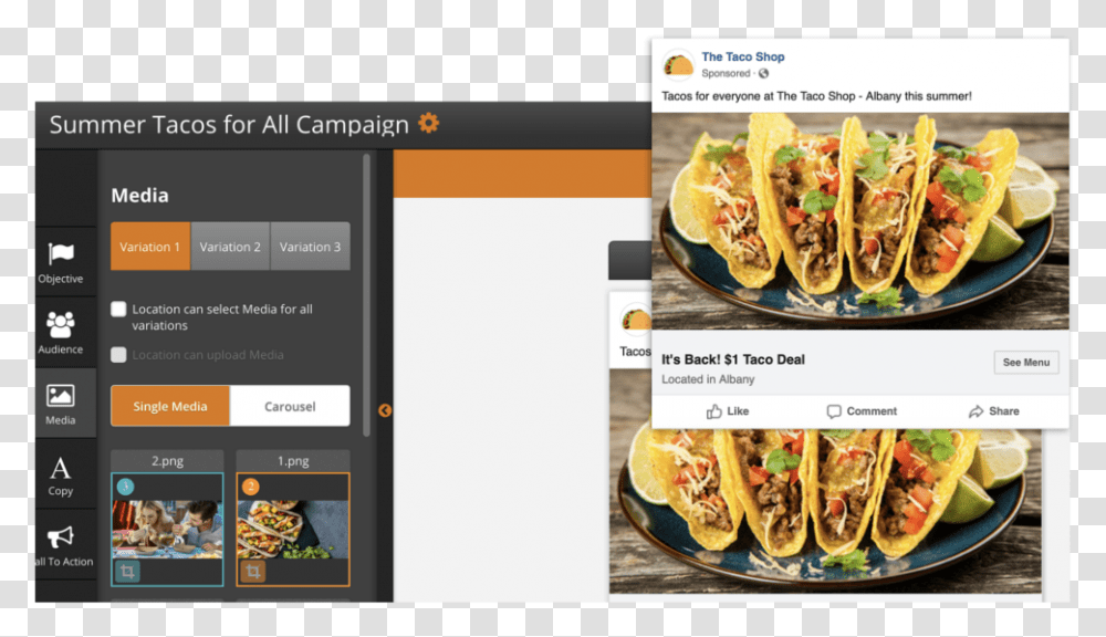 Tiger Pistol Is The Best Social Advertising Platform Website, Taco, Food, Menu Transparent Png