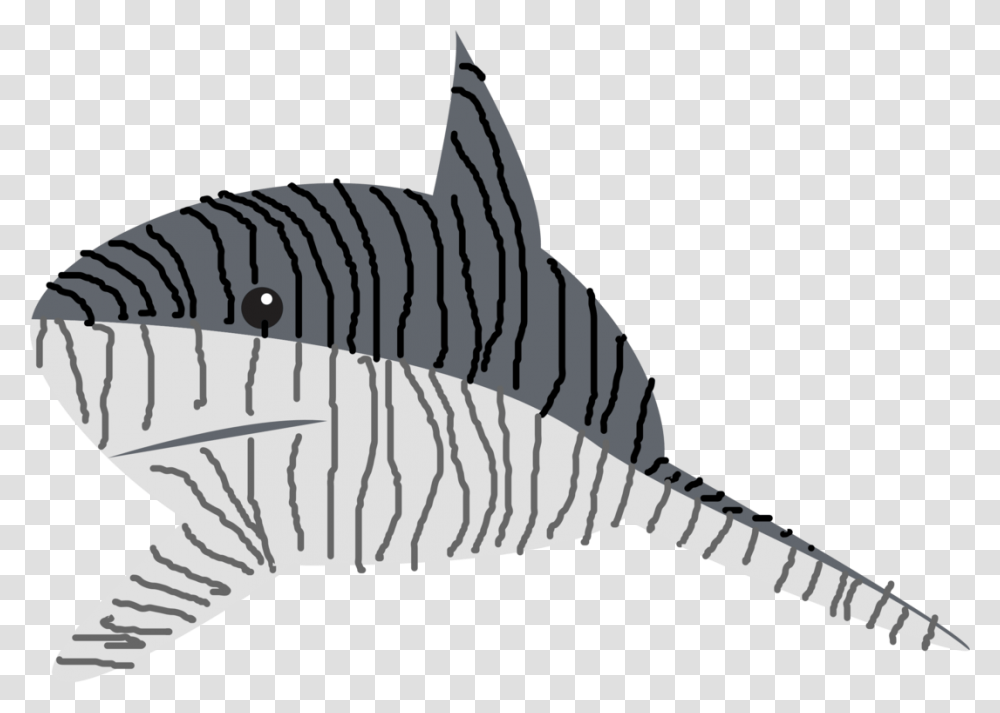 Tiger Shark Drawing Line Art Great White Shark, Animal, Dinosaur, Reptile, Sea Life Transparent Png
