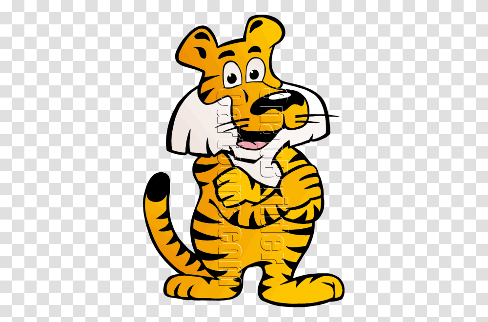 Tiger Standing With Paws Crossed, Label, Person, Human Transparent Png