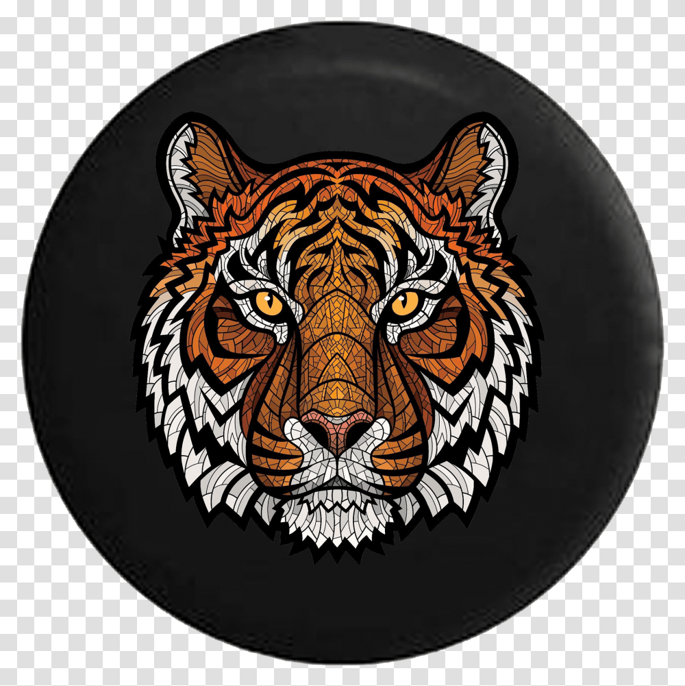 Tiger Stripes Clipart Tiger Mosaic, Wildlife, Animal, Rug, Mammal Transparent Png