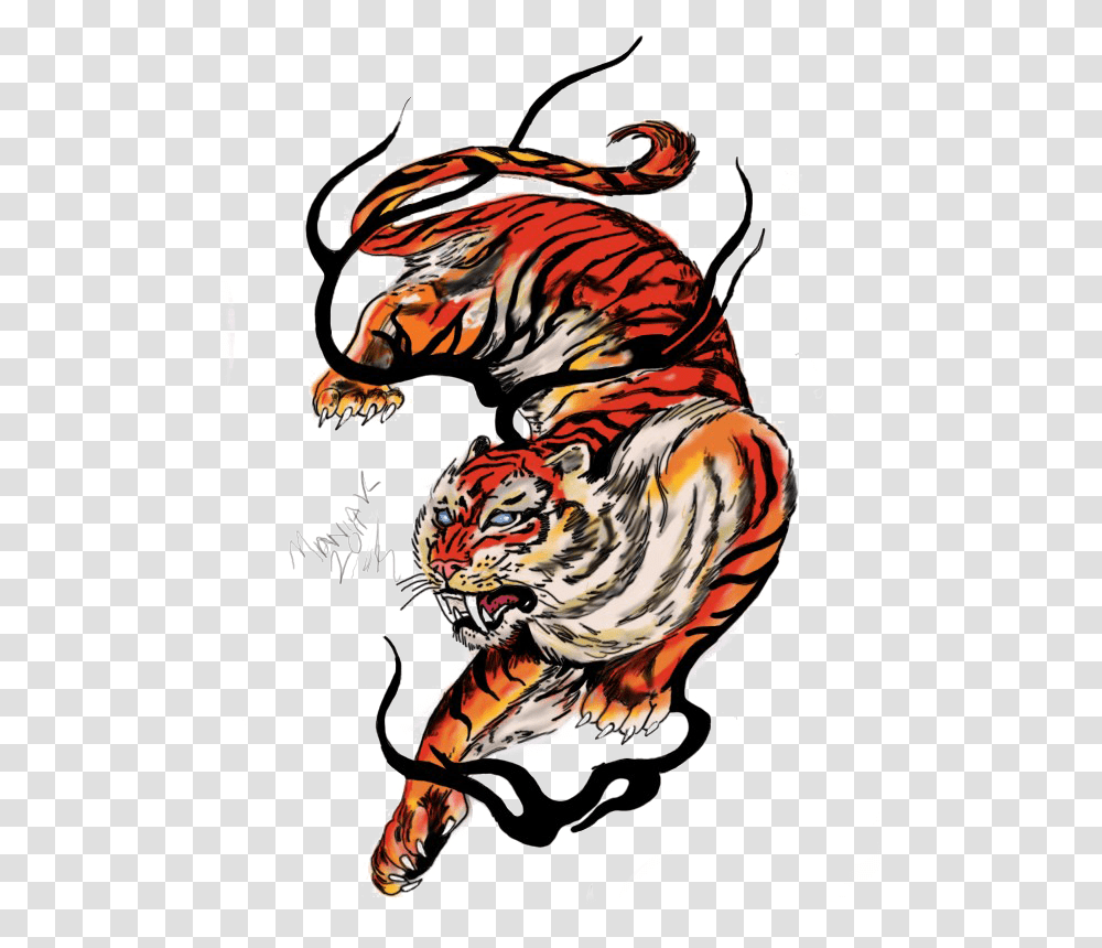 Tiger Tattoos Free Download Tiger Tattoo, Animal, Mammal, Dragon, Bird Transparent Png