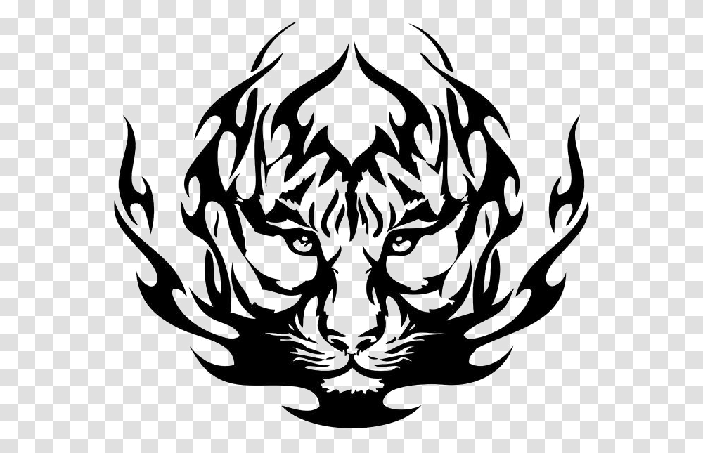 Tiger Tattoos Photos Tiger Symbol Black And White, Chandelier, Lamp, Emblem, Pattern Transparent Png
