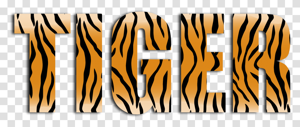 Tiger Typography Enhanced 2 Clip Arts, Silhouette, Label Transparent Png