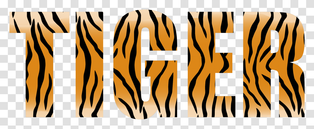 Tiger Typography Icons, Zebra, Wildlife, Mammal, Animal Transparent Png