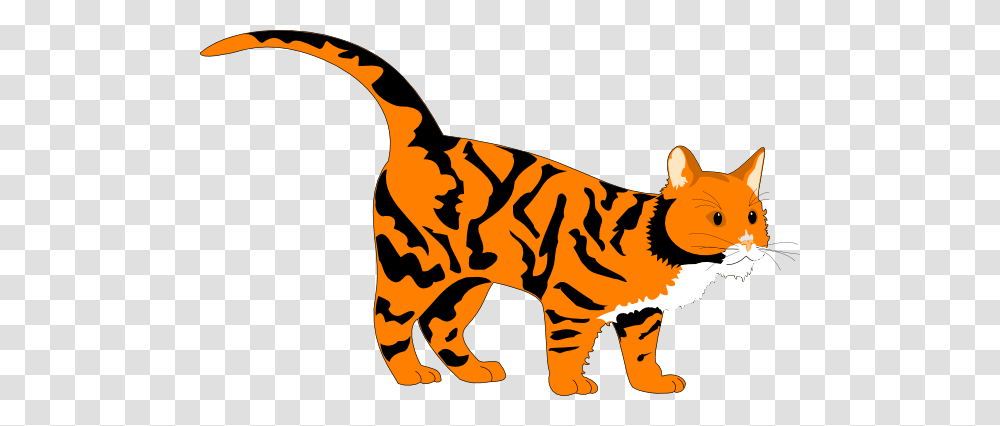 Tiger With Black Stripes Clip Art, Animal, Mammal, Pet, Wildlife Transparent Png