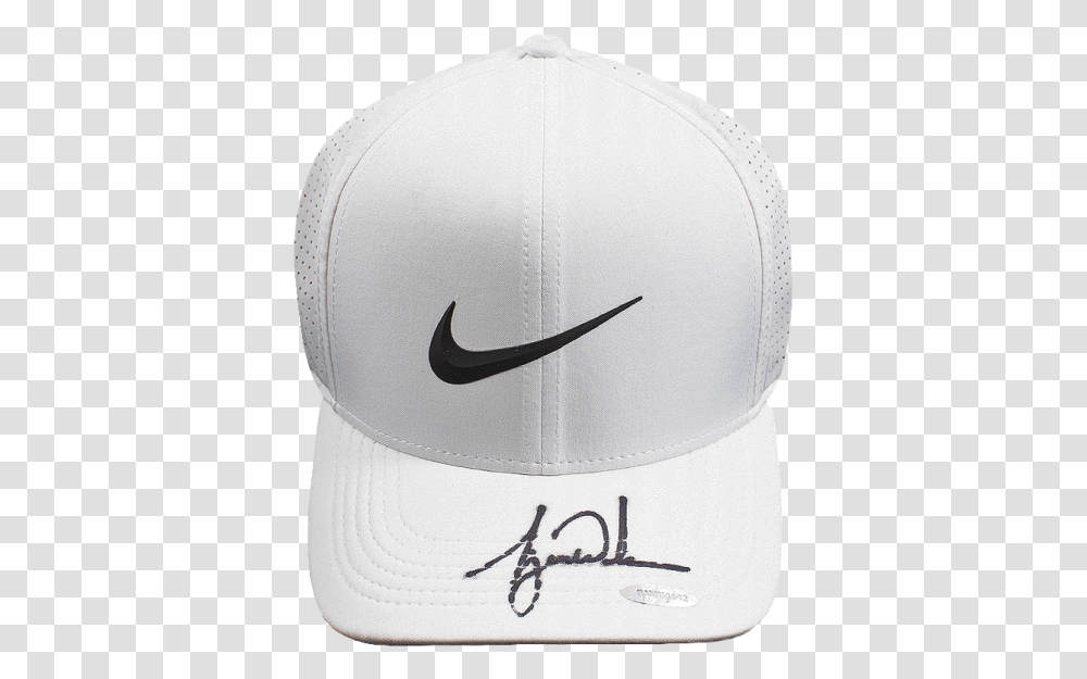 Tiger Woods Signed White Nike Golf Cap Baseball Cap, Clothing, Apparel, Hat, Helmet Transparent Png