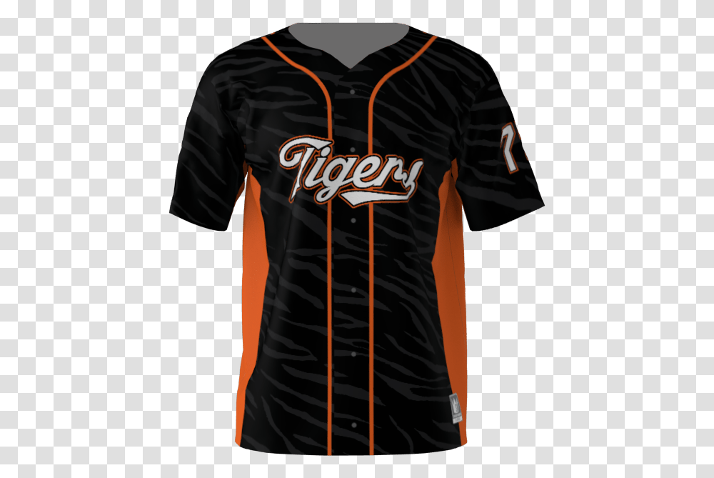 Tigers Black Baseball Jersey Sublimation Kings Baseball Uniform, Apparel, Shirt, Person Transparent Png