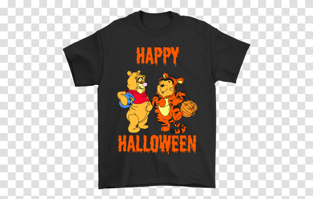 Tigger And Pooh Happy Halloween T Shirt, Apparel, T-Shirt, Sleeve Transparent Png