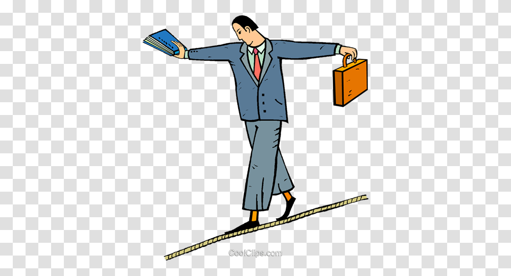 Tight Rope Walker Royalty Free Vector Clip Art Illustration, Person, Performer, Bird, Utility Pole Transparent Png