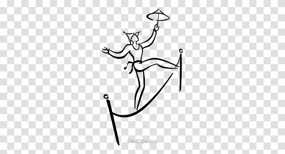 Tightrope Circus Act Royalty Free Vector Clip Art Illustration, Spider, Leisure Activities, Drawing, Duel Transparent Png