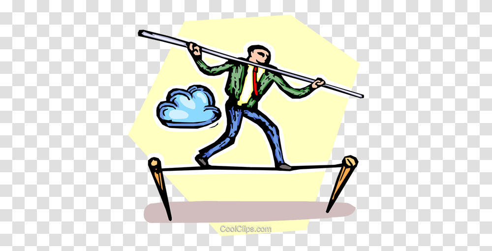 Tightrope Walker Royalty Free Vector Clip Art Illustration, Person, Oars, Bow, Paddle Transparent Png