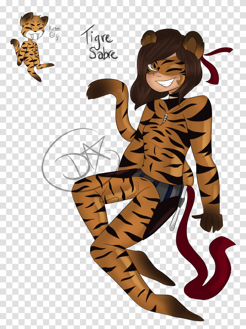 Tigres Clipart Claw Mark Miraculous Ladybug Oc Tiger, Animal, Person, Pillow, Cushion Transparent Png