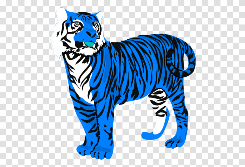 Tiiger Clipart Blue, Tiger, Wildlife, Mammal, Animal Transparent Png