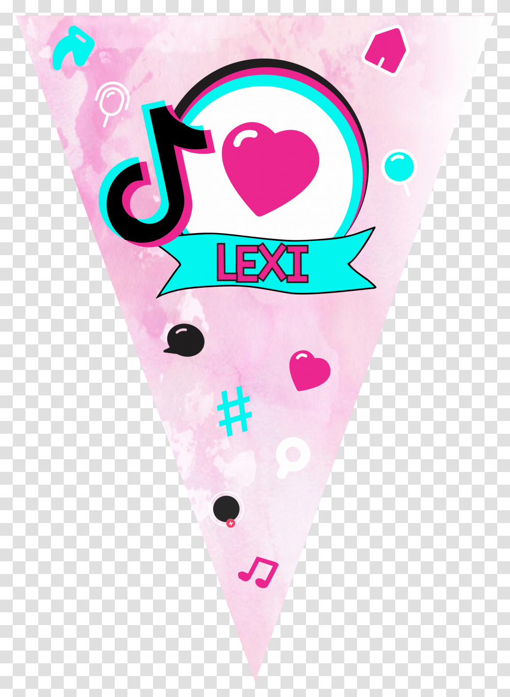 Tik Tok Bunting Girly, Label, Text, Triangle, Sticker Transparent Png