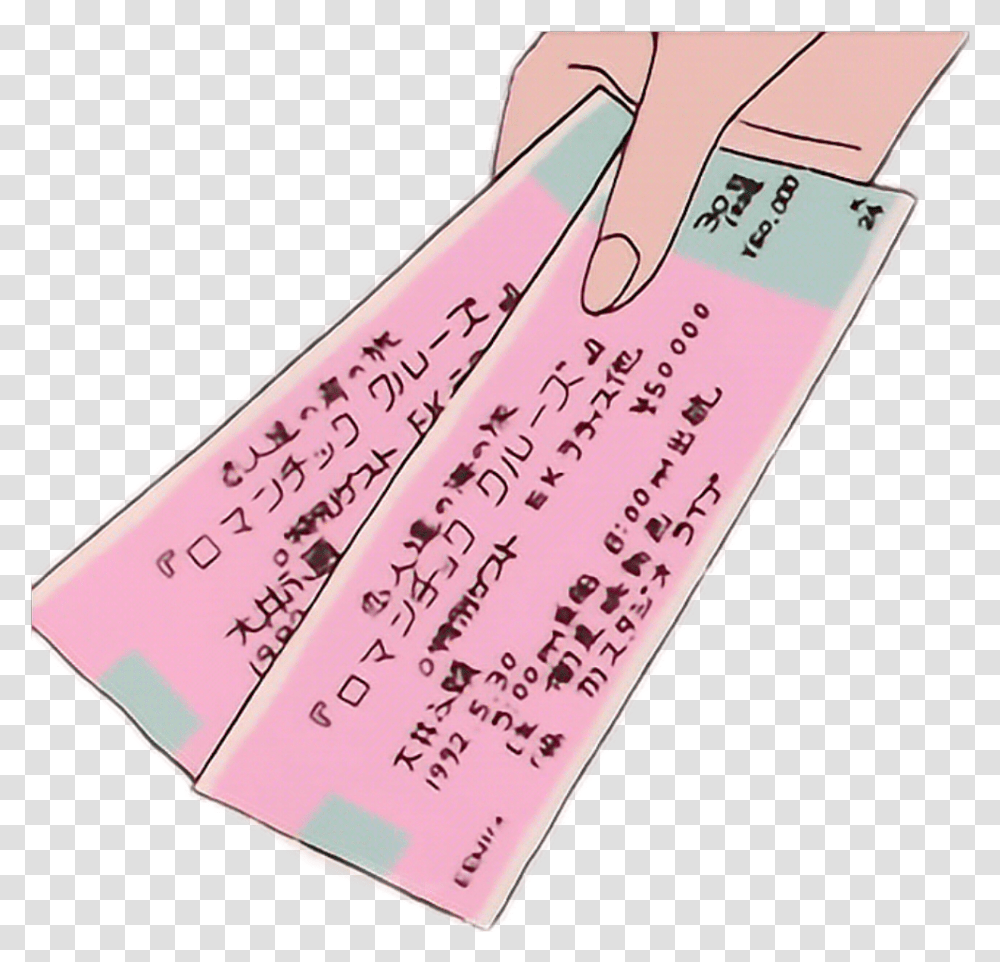 Tikets Stickers Etiquetas Pink Rosa Rosado Verde Green Green And Pink Aesthetic, Paper, Ticket Transparent Png