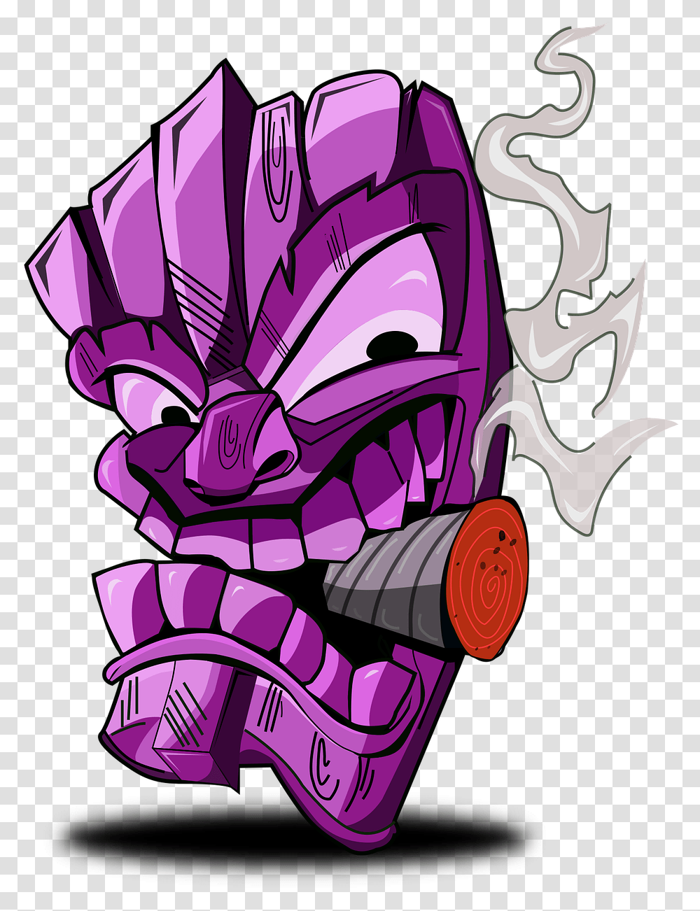 Tiki Smoke Citronella Smoking Graffiti Weed Cartoons, Graphics, Purple, Doodle, Drawing Transparent Png