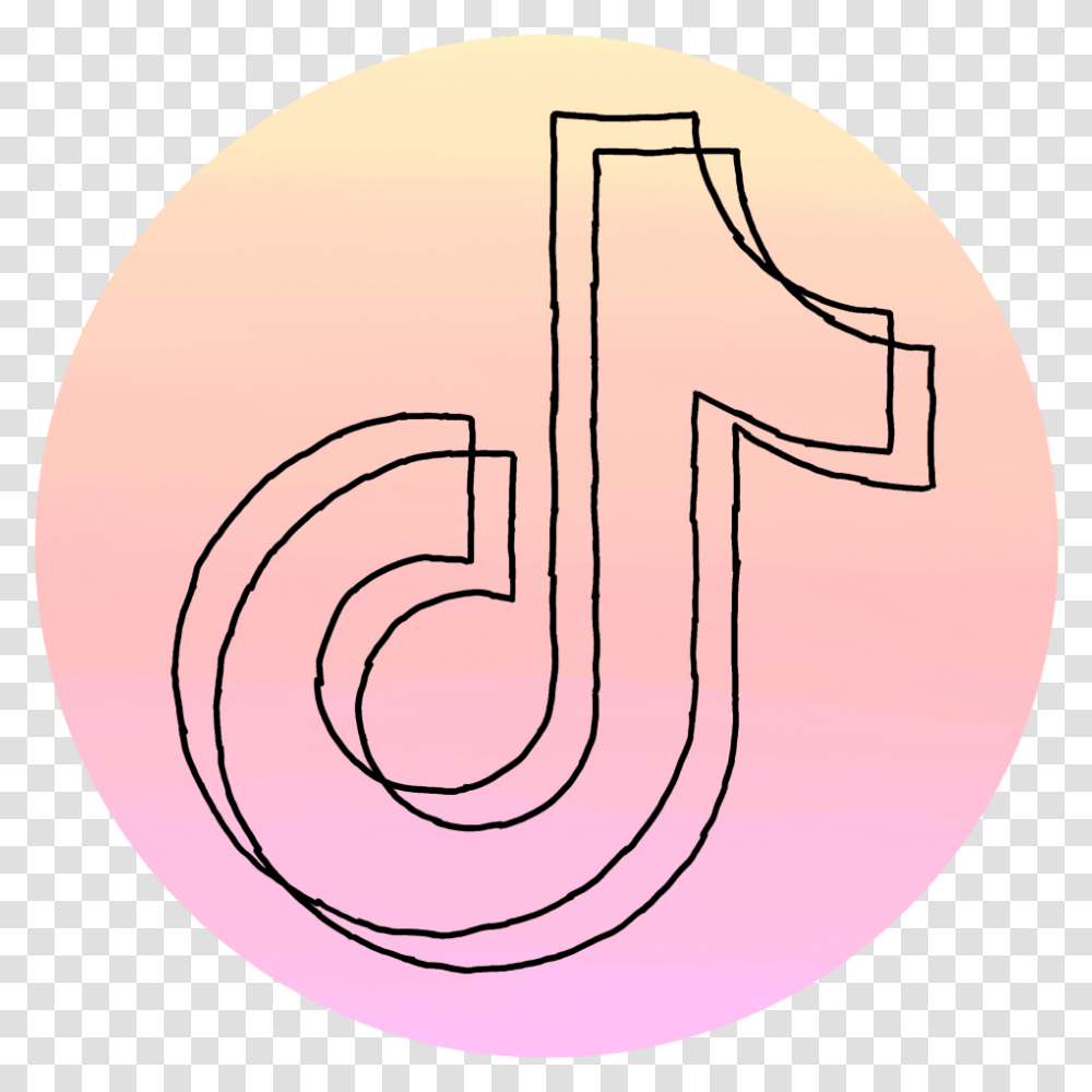 Tiktok Logo Farbverlauf Umriss Gemalt Pink Tik Tok Logo, Number, Spiral Transparent Png
