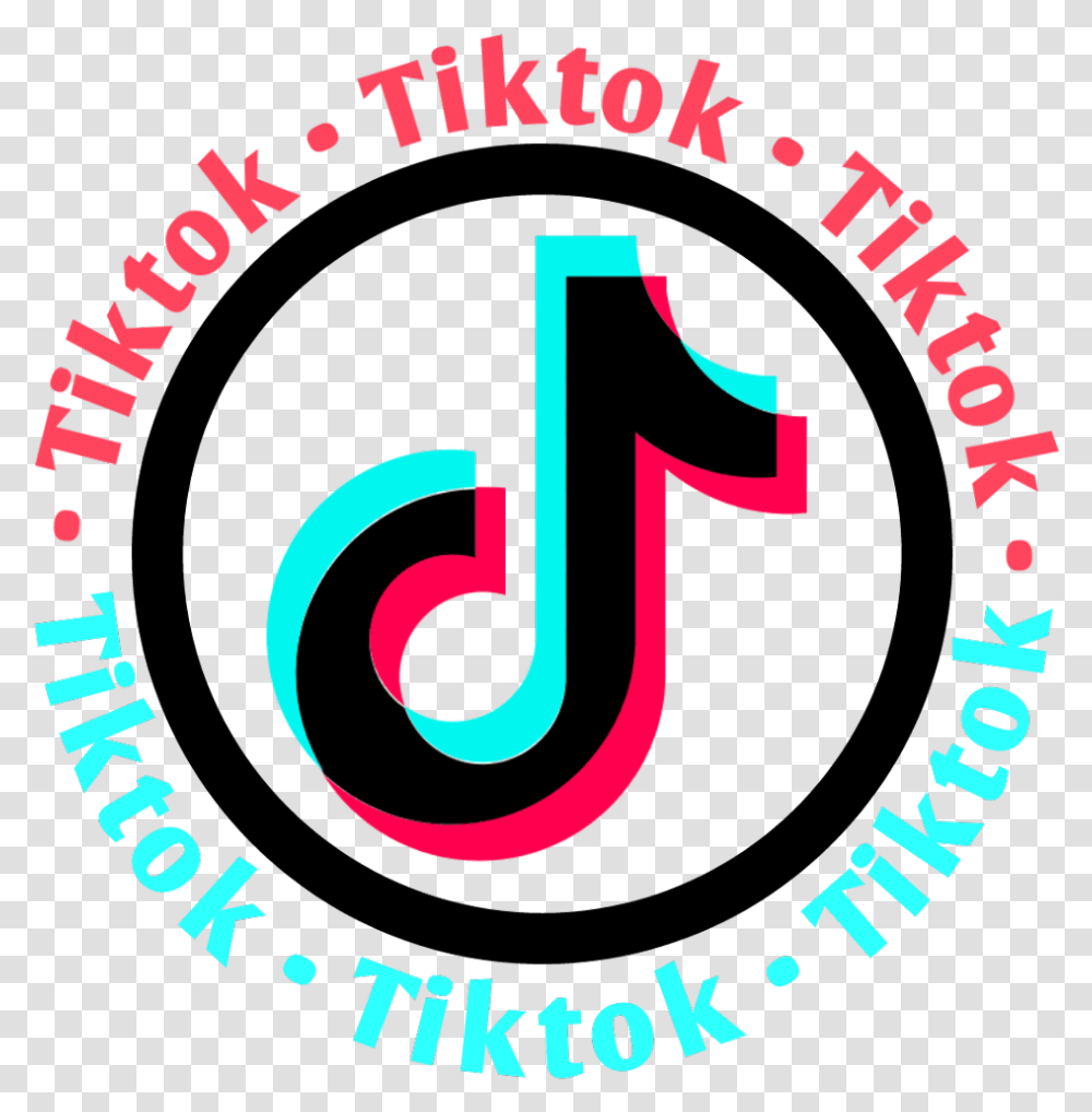 Tiktok Redessociais Mdiassociais Logo Logotype Circle, Label, Alphabet Transparent Png