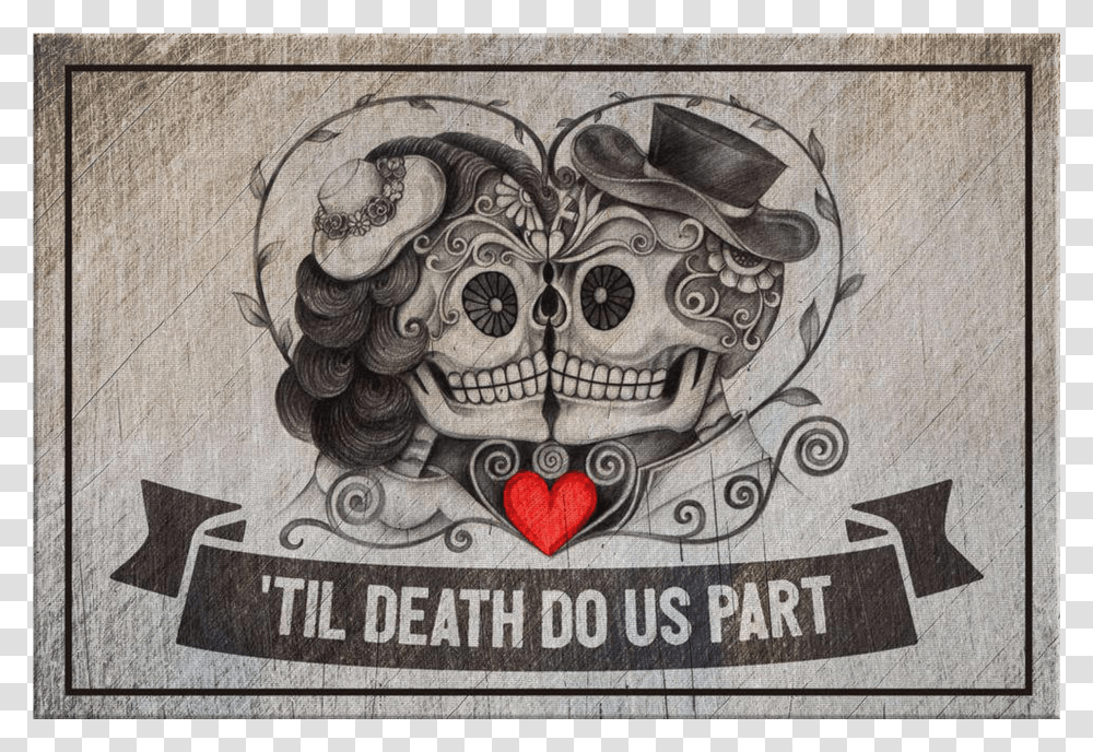 Til Death Do Us Part Day Of The Dead Wedding Skulls Transparent Png