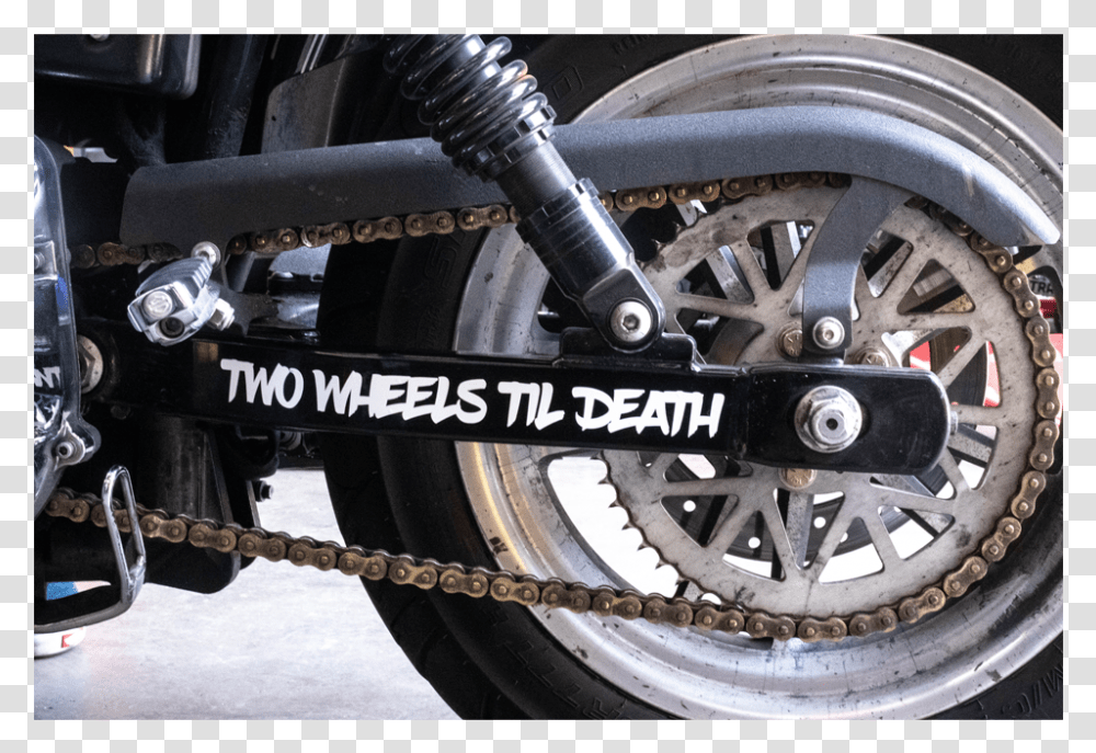 Til Death Swingarm StickerClass Motorcycle, Wheel, Machine, Tire, Spoke Transparent Png