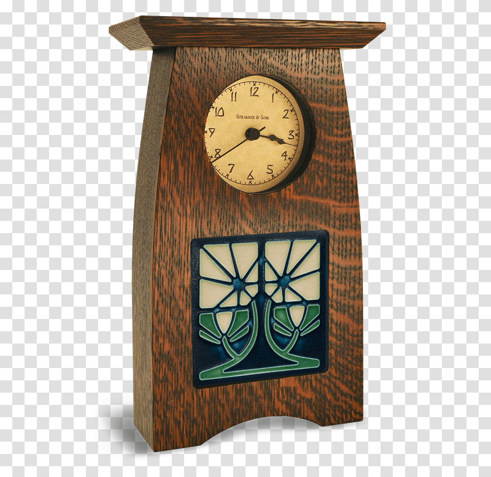 Tile In Arts And Crafts Clock Art, Clock Tower, Architecture, Building, Analog Clock Transparent Png