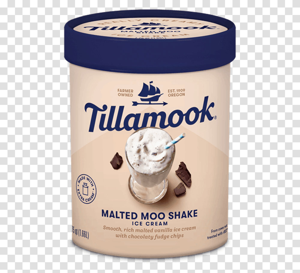 Tillamook Ice Cream Malted Moo Shake, Dessert, Food, Creme, Yogurt Transparent Png