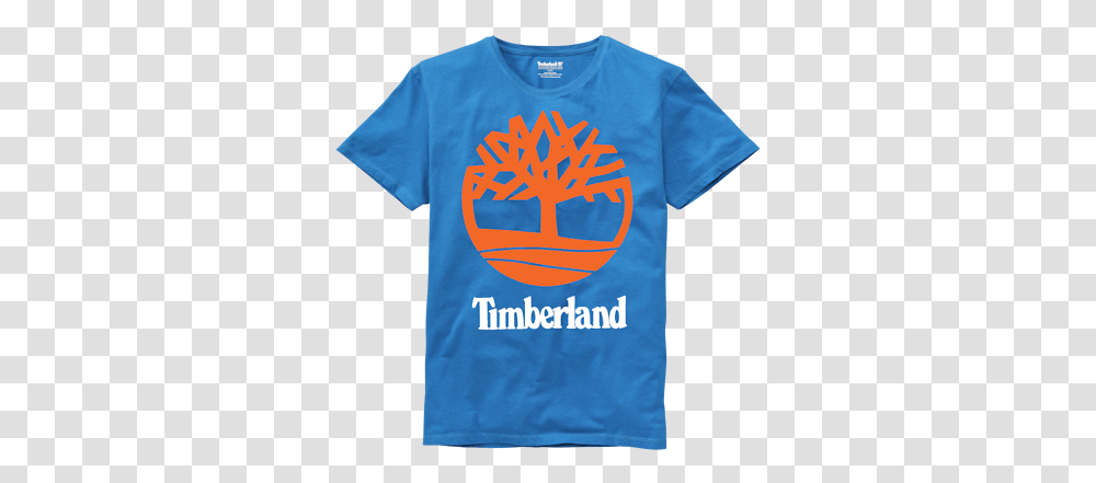 Timberland Logo Short Sleeve Tee Bluewhiteorange Mets Knicks New Ebay Timberland Logo, Clothing, Apparel, T-Shirt Transparent Png
