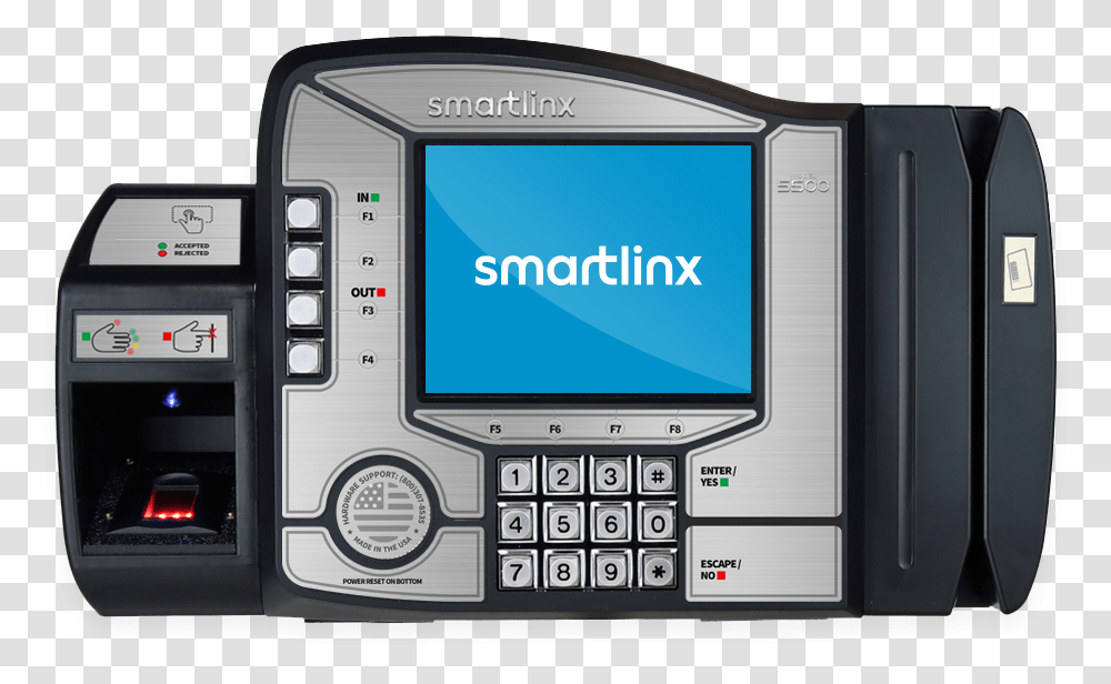 Time Clock Device Showing Smartlinx Logo On Screen Feature Phone, Electronics, Mobile Phone, Monitor, Texting Transparent Png