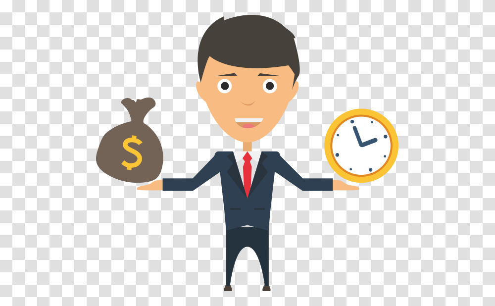Time Money Image Picture Cartoon No Background Clipart Money And Time Cartoon, Clock Tower, Crowd, Cross, Audience Transparent Png