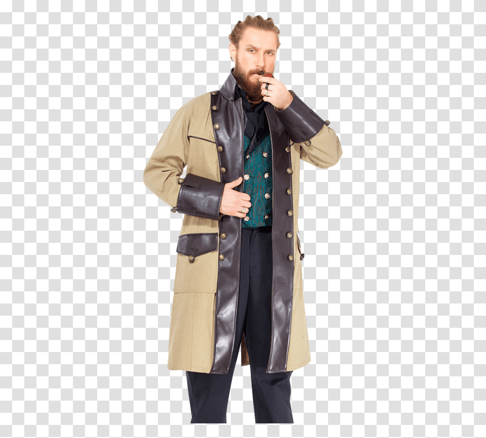 Time Travelers Buff Coat Overcoat, Trench Coat, Person, Suit Transparent Png