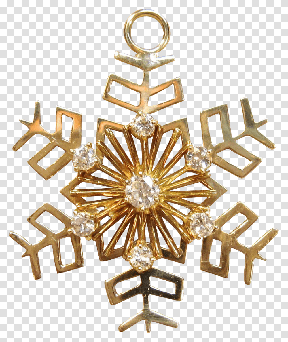 Timeless Diamond Snowflake Pendant In 14k Yellow Gold Snowflakes, Chandelier, Lamp, Accessories, Accessory Transparent Png