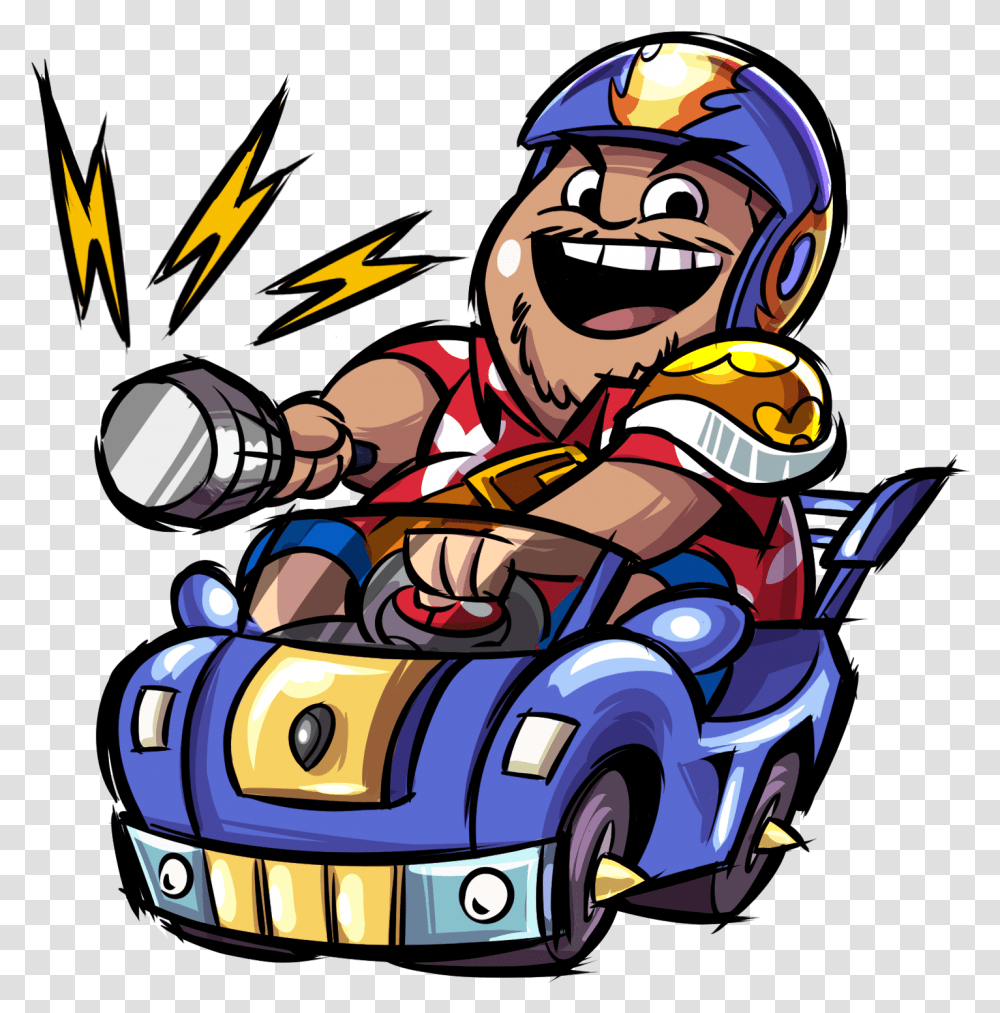 Timenauts Gabriel Iglesias Normal Car Clipart Full Size Cartoon, Kart, Vehicle, Transportation, Helmet Transparent Png