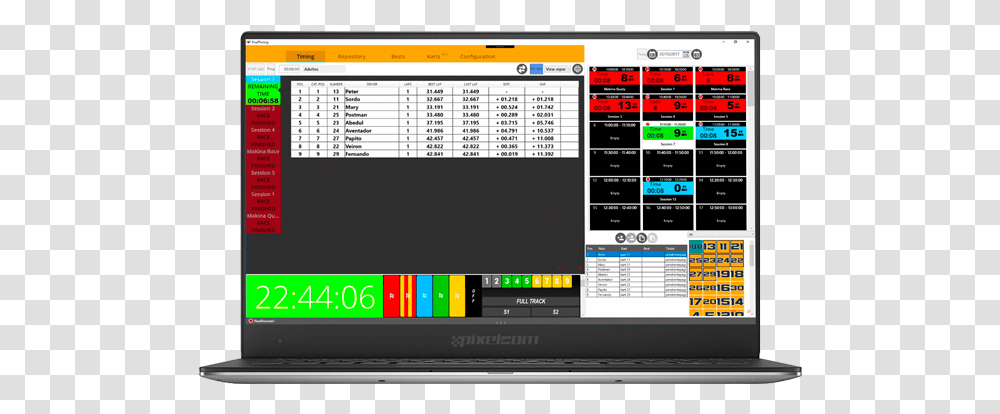 Timing And Operations Karting Laptop, Computer, Electronics, Monitor, Screen Transparent Png
