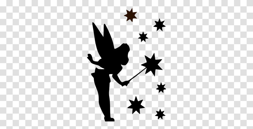 Tinkerbell 8 Vinyl Decal Sticker Tinkerbell Silhouette, Gray, World Of Warcraft Transparent Png