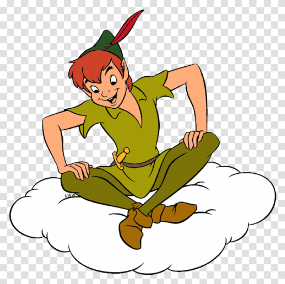 Tinkerbell Peter Pan Images Cliparts Peter Pan Clipart Background, Person, Human, Kneeling Transparent Png