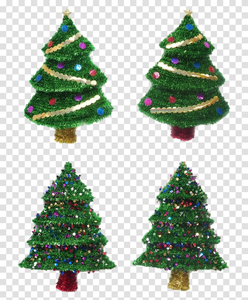 Tinsel Christmas Tree Background Christmas Tree, Plant, Ornament Transparent Png