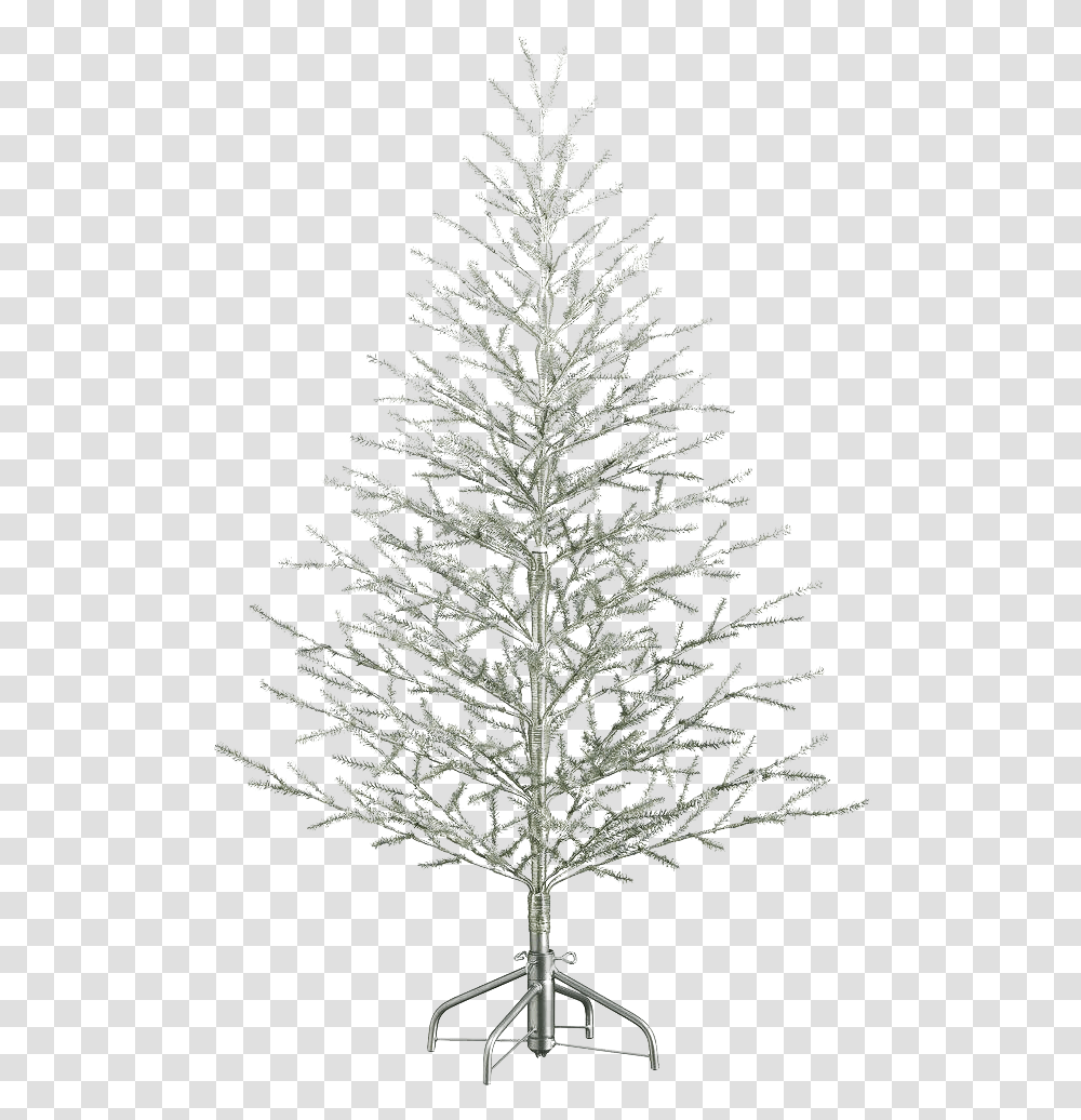 Tinsel Christmas Tree File 539hx40 D Tinsel Tree X368 On Metal Stand Antique Silver, Plant, Ornament, Snowflake Transparent Png